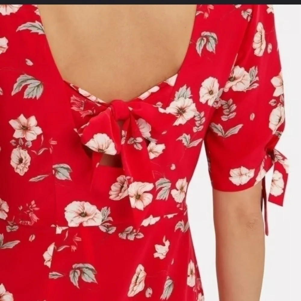 Intermix Cleo Silk red floral mini Dress